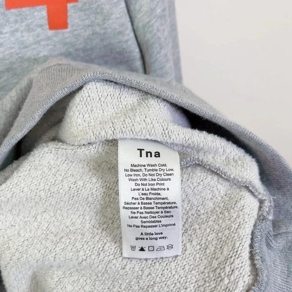 Aritzia TNA Logo Front Gray  Crew Neck Sweater - Picture 11 of 16